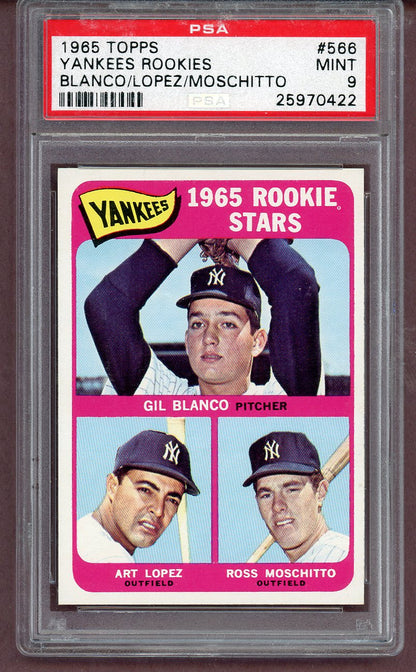 1965 Topps Baseball #566 Art Lopez Yankees PSA 9 MINT 561494
