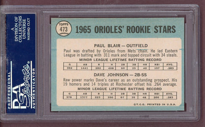 1965 Topps Baseball #473 Davey Johnson Orioles PSA 8 NM/MT 561498