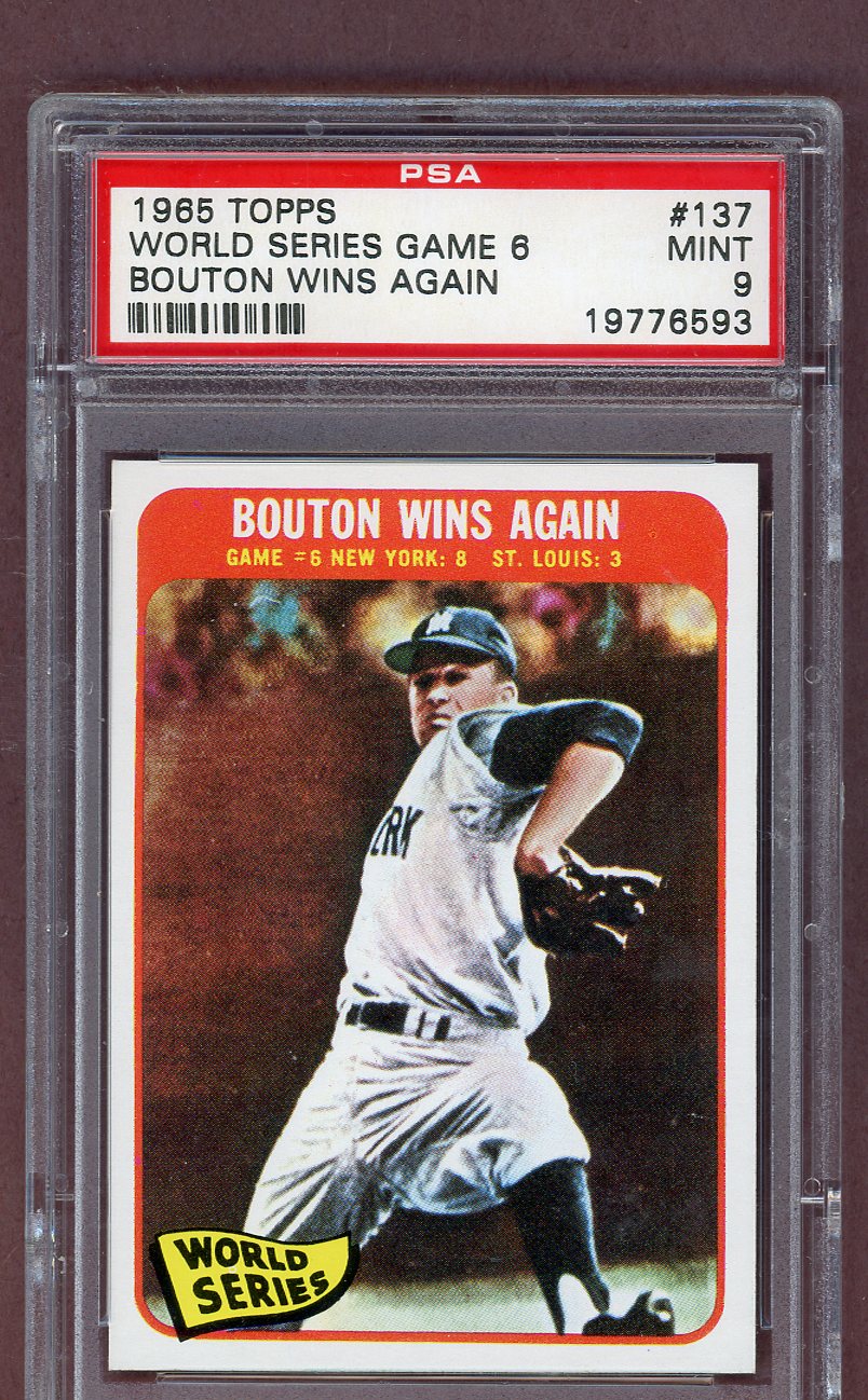 1965 Topps Baseball #137 World Series Game 6 Jim Bouton PSA 9 MINT 561499