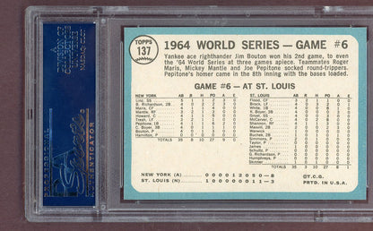 1965 Topps Baseball #137 World Series Game 6 Jim Bouton PSA 9 MINT 561499