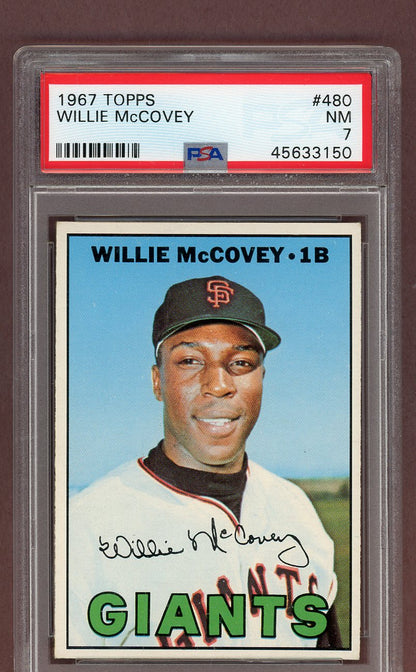 1967 Topps Baseball #480 Willie McCovey Giants PSA 7 NM 561508