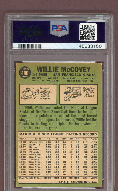 1967 Topps Baseball #480 Willie McCovey Giants PSA 7 NM 561508