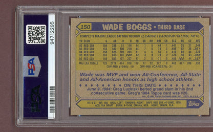 1987 Topps #150 Wade Boggs Red Sox PSA 10 GEM MINT 561512
