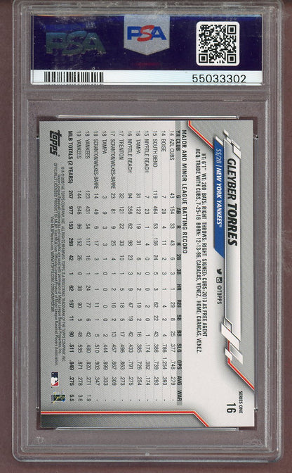 2020 Topps #016 Gleyber Torres Yankees PSA 10 GEM MINT 561522