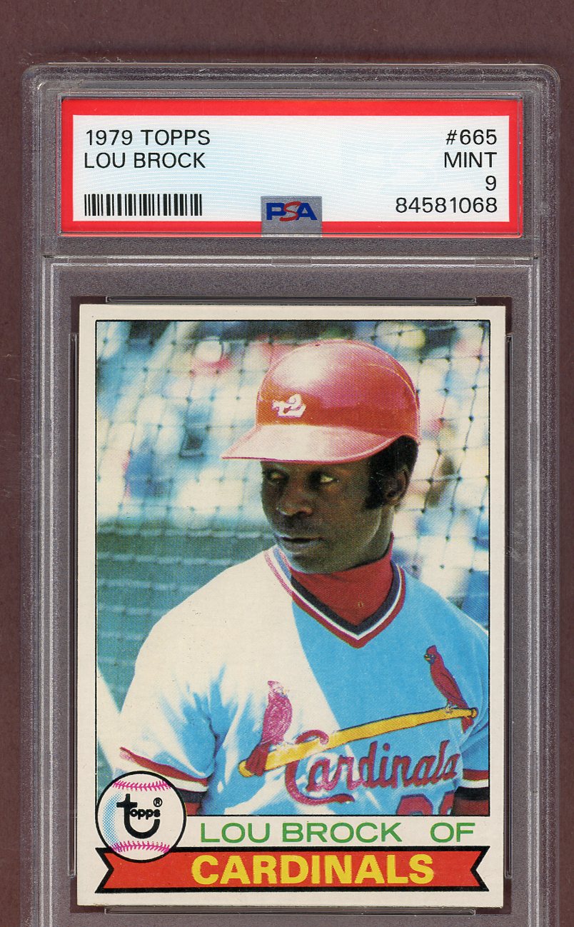 1979 Topps Baseball #665 Lou Brock Cardinals PSA 9 MINT 561527