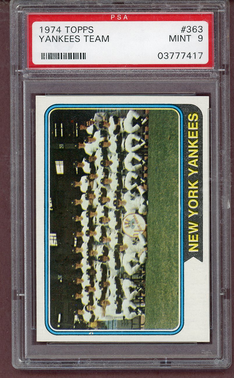 1974 Topps Baseball #363 New York Yankees Team PSA 9 MINT 561529