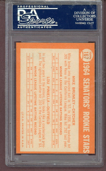 1964 Topps Baseball #167 Lou Piniella Senators PSA 8 NM/MT 561533
