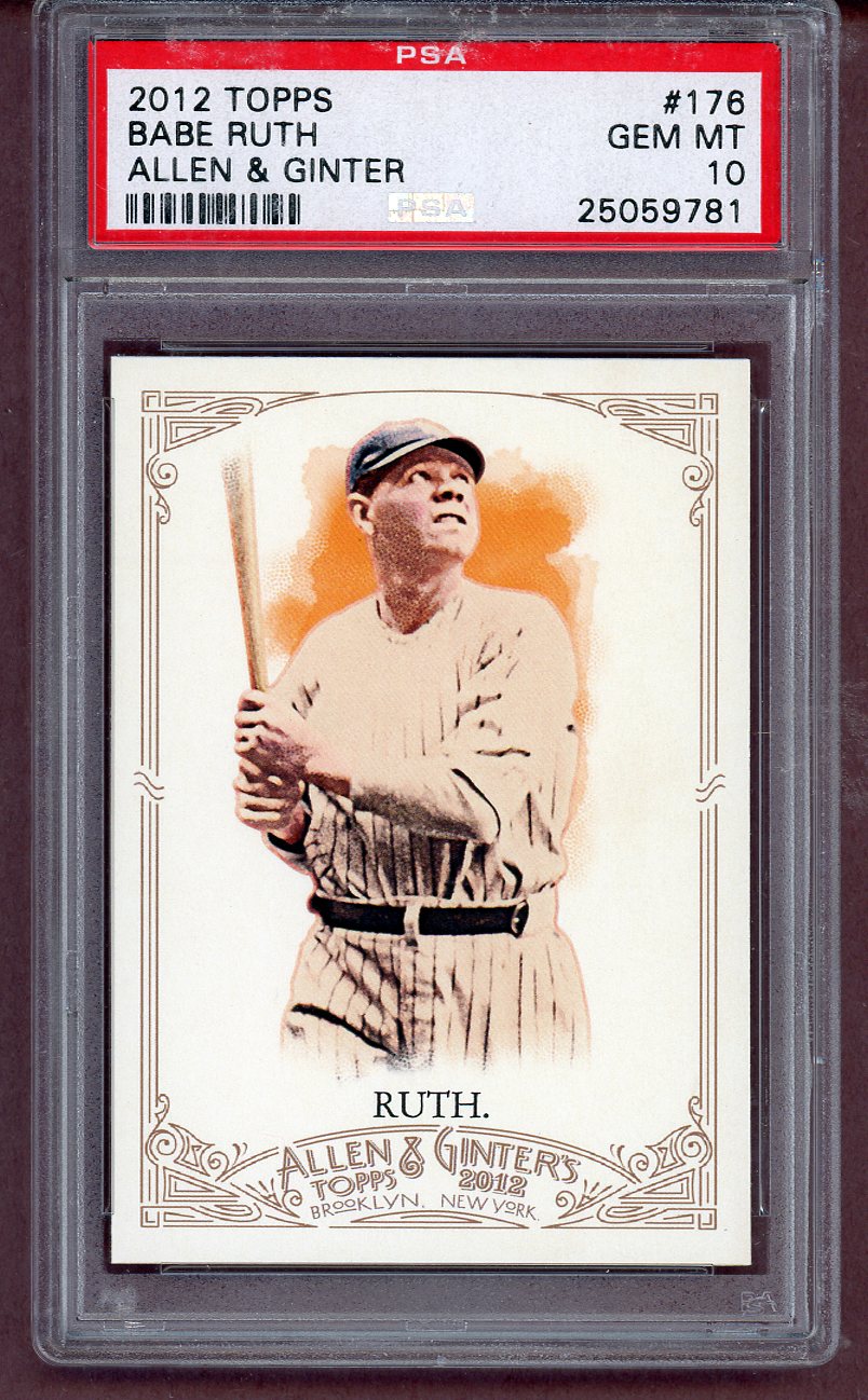 2012 Topps Allen & Ginter #176 Babe Ruth Yankees PSA 10 GEM MINT 561534