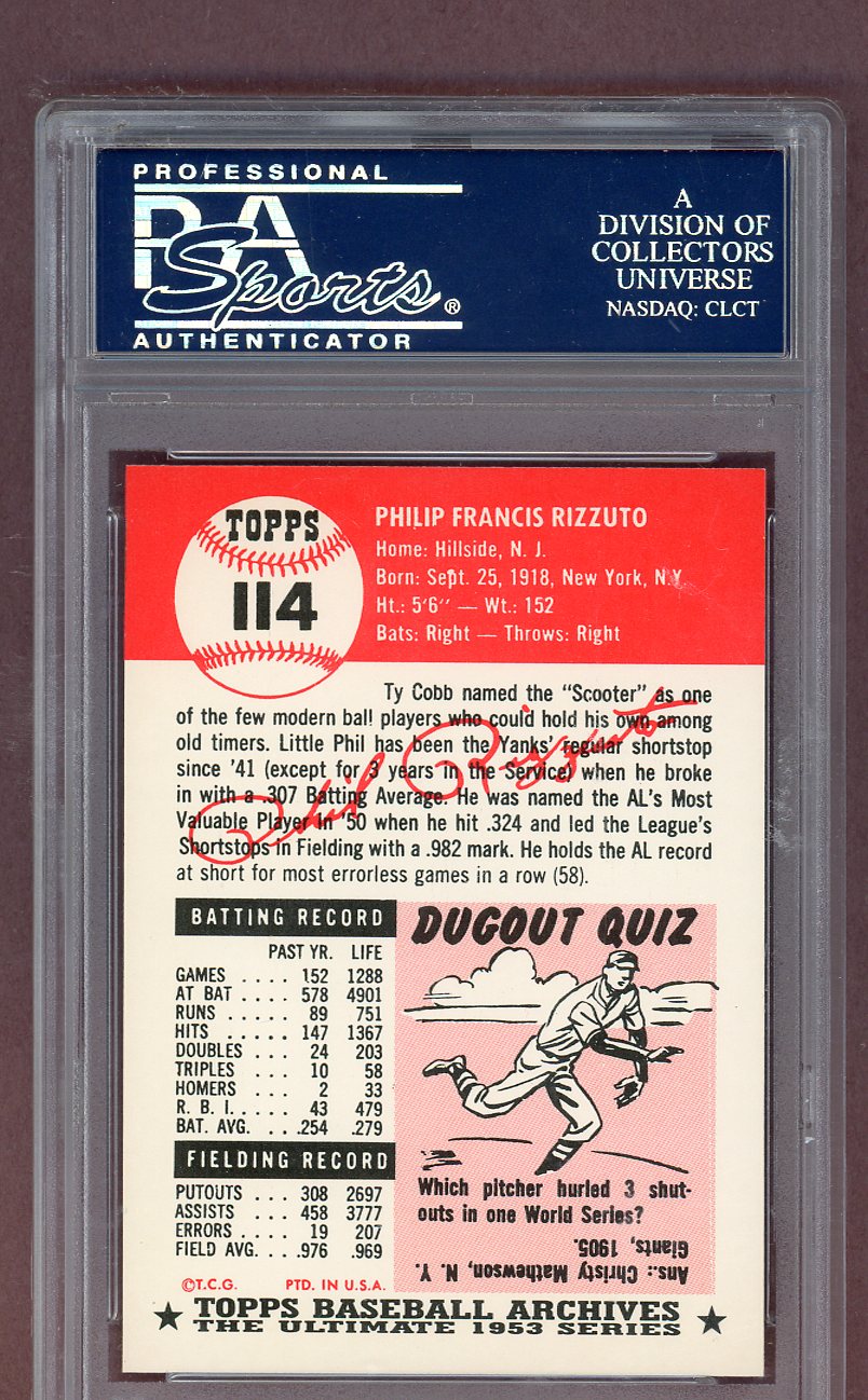 1991 Topps 1953 Archives #114 Phil Rizzuto Yankees PSA 10 GEM MINT 561535
