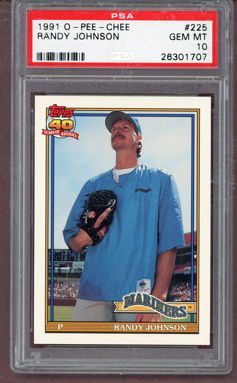 1991 O Pee Chee #225 Randy Johnson Mariners PSA 10 GEM MINT 561537