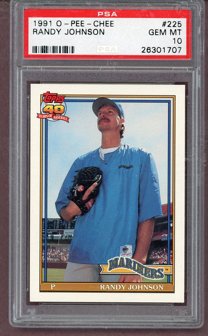 1991 O Pee Chee #225 Randy Johnson Mariners PSA 10 GEM MINT 561537