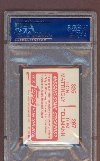 1984 Topps Stickers #325 Don Mattingly Yankees PSA 10 GEM MINT 561544