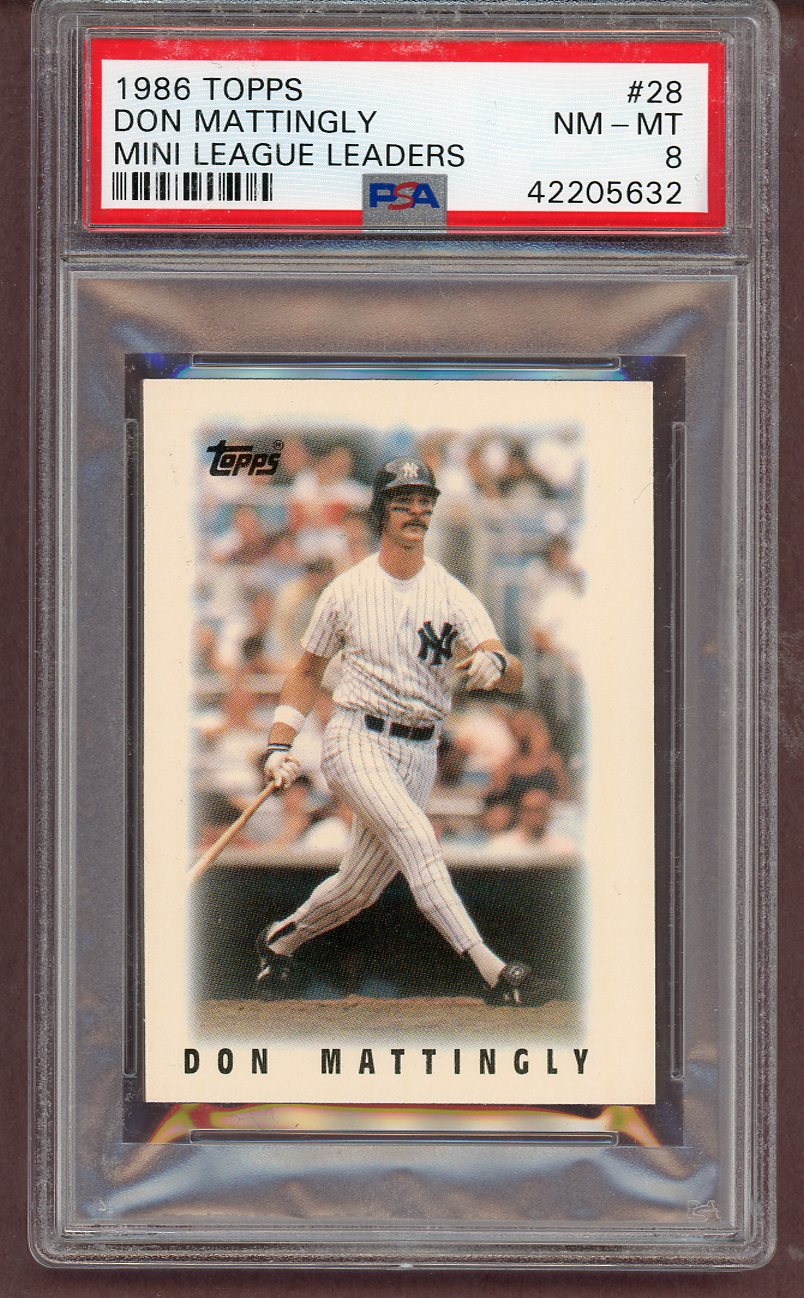 1986 Topps Mini #028 Don Mattingly Yankees PSA 8 NM/MT 561546