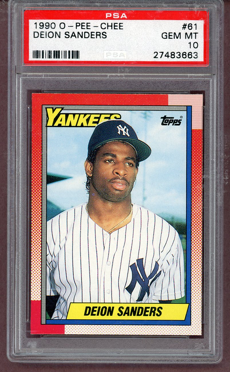 1990 O Pee Chee #061 Deion Sanders Yankees PSA 10 GEM MINT 561549