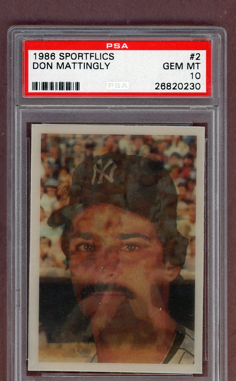 1986 Sportflics #002 Don Mattingly Yankees PSA 10 GEM MINT 561552