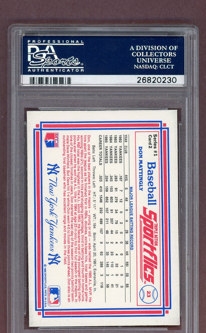 1986 Sportflics #002 Don Mattingly Yankees PSA 10 GEM MINT 561552