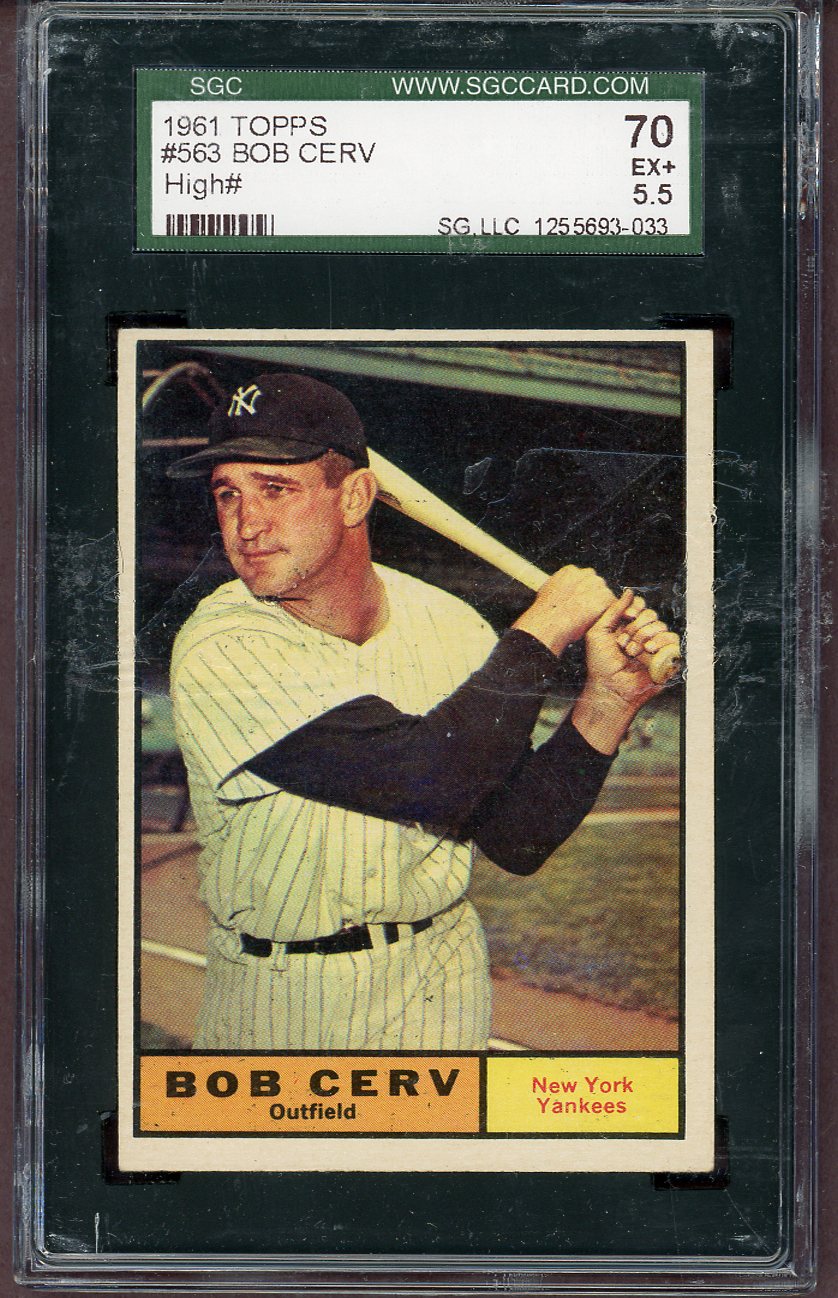1961 Topps Baseball #563 Bob Cerv Yankees SGC 5.5 EX+ 561553