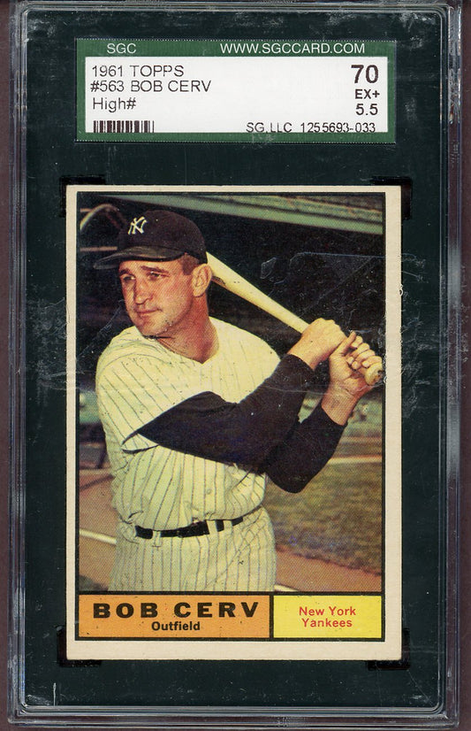 1961 Topps Baseball #563 Bob Cerv Yankees SGC 5.5 EX+ 561553