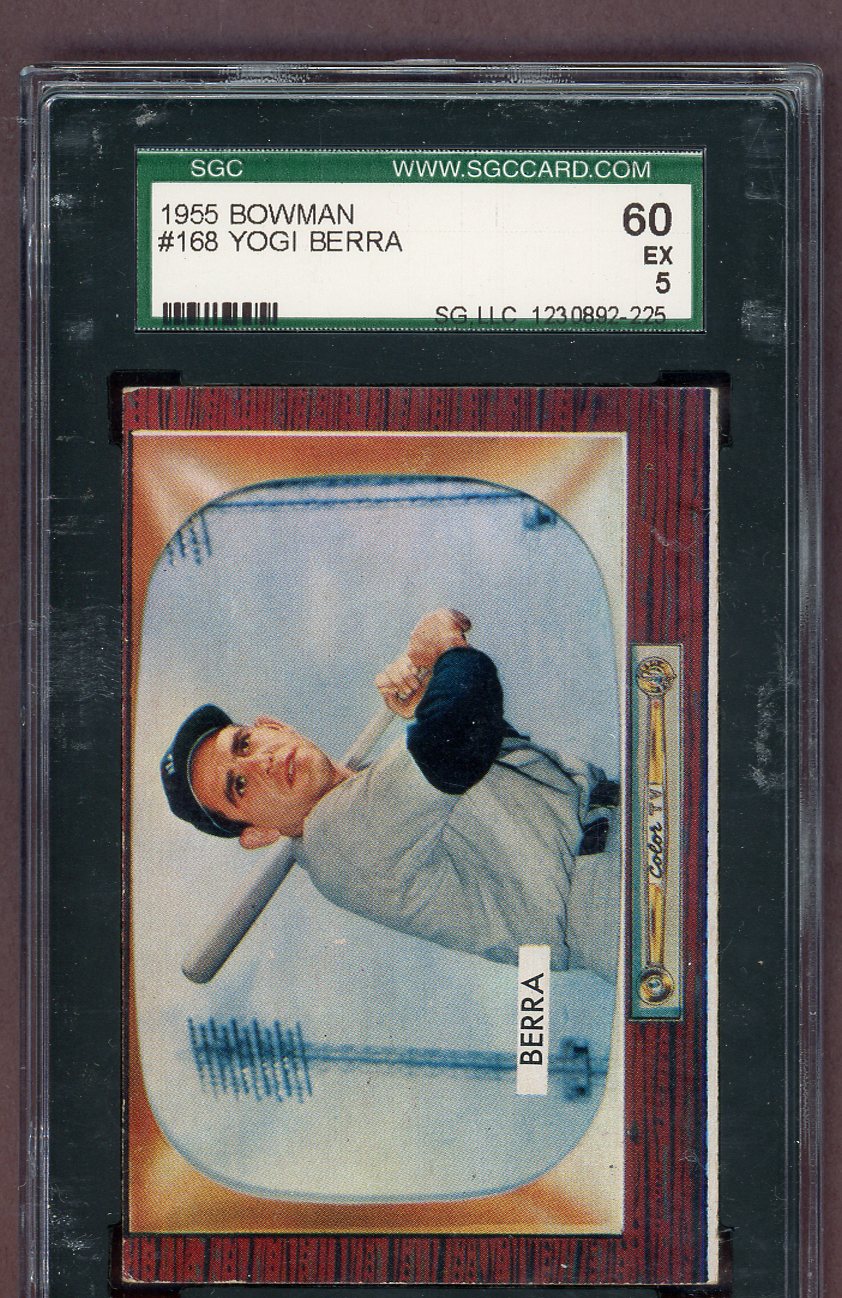 1955 Bowman Baseball #168 Yogi Berra Yankees SGC 5 EX 561555
