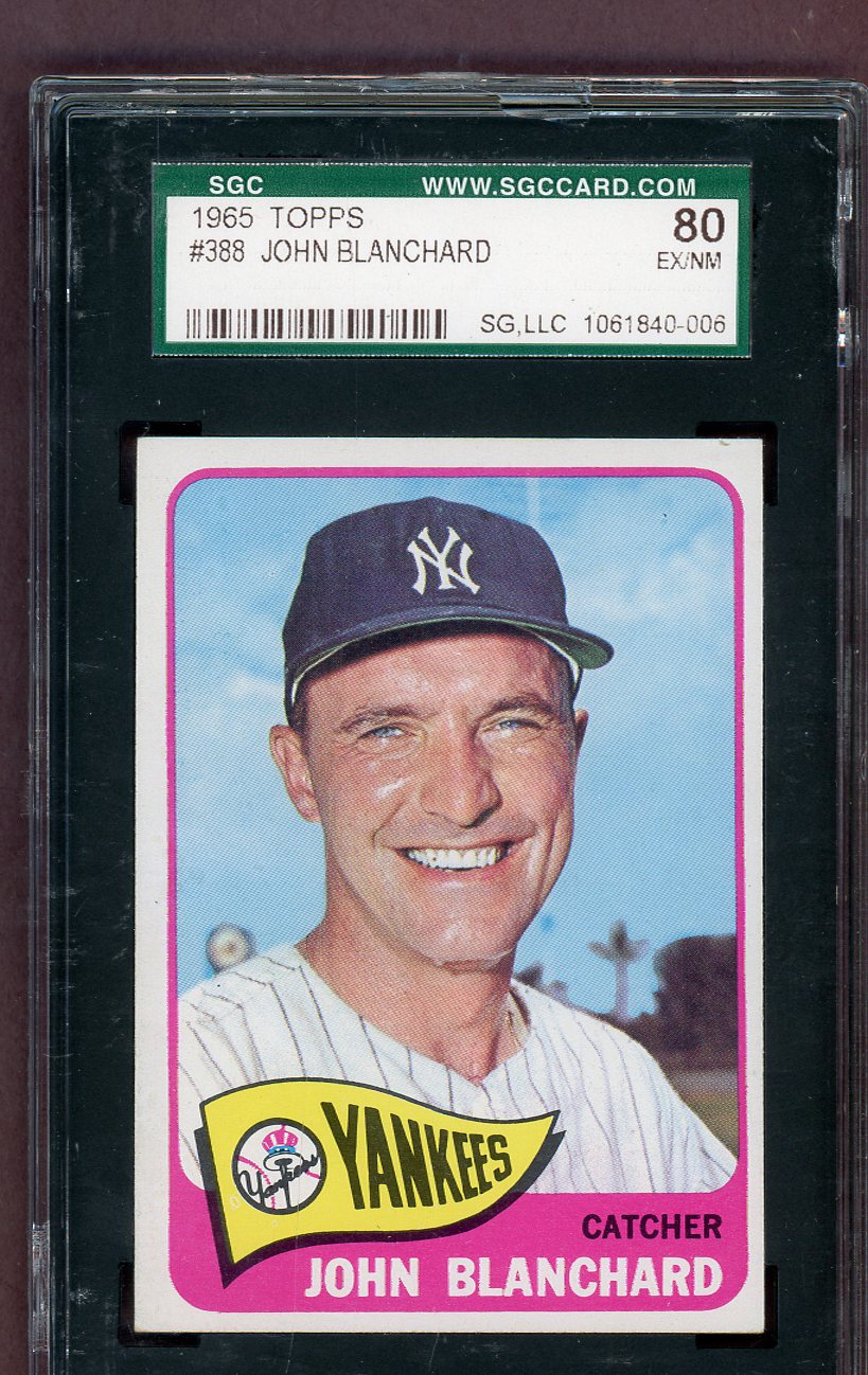 1965 Topps Baseball #388 John Blanchard Yankees SGC 6 EX-MT 561556
