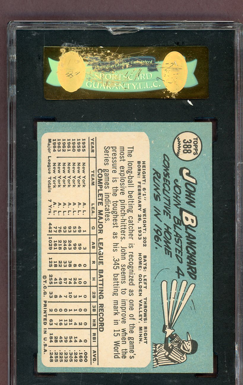 1965 Topps Baseball #388 John Blanchard Yankees SGC 6 EX-MT 561556