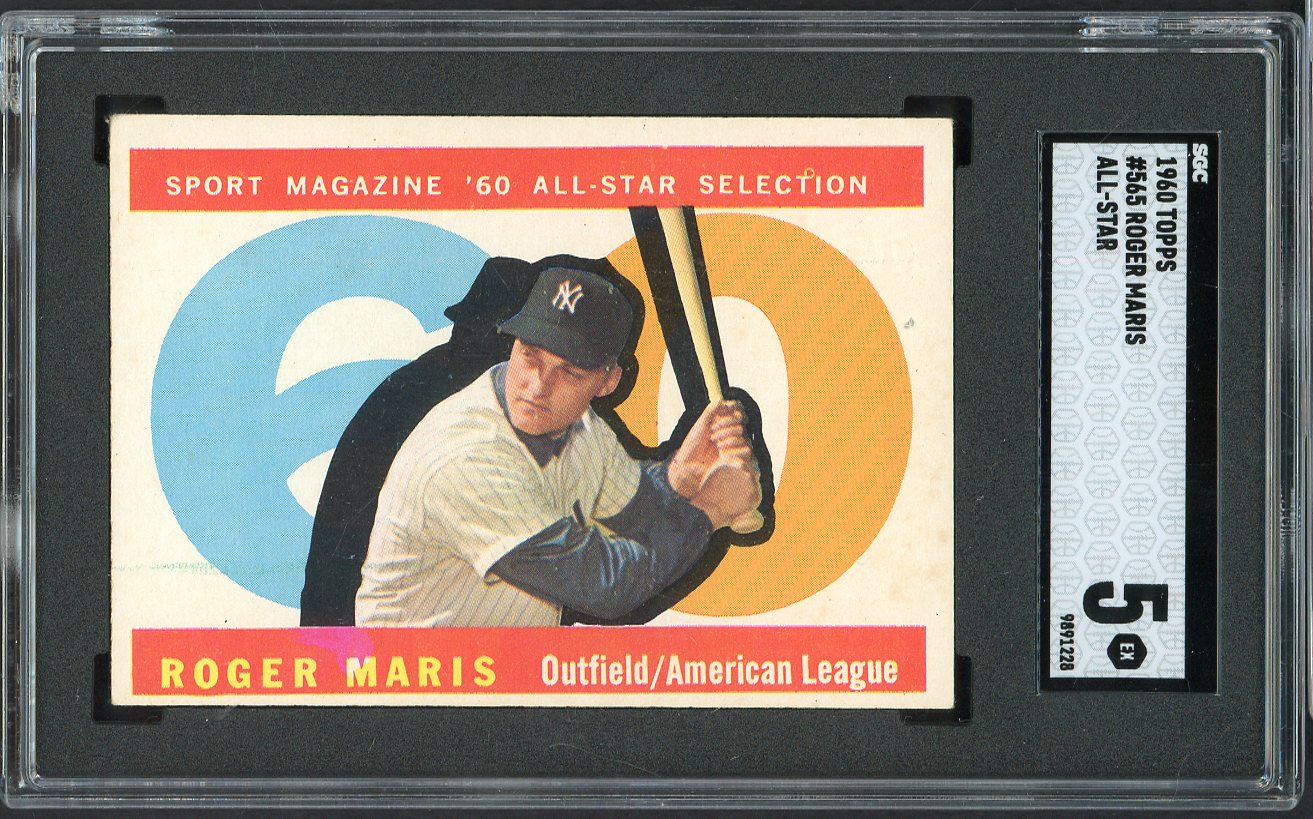 1960 Topps Baseball #565 Roger Maris A.S. Yankees SGC 5 EX 561561