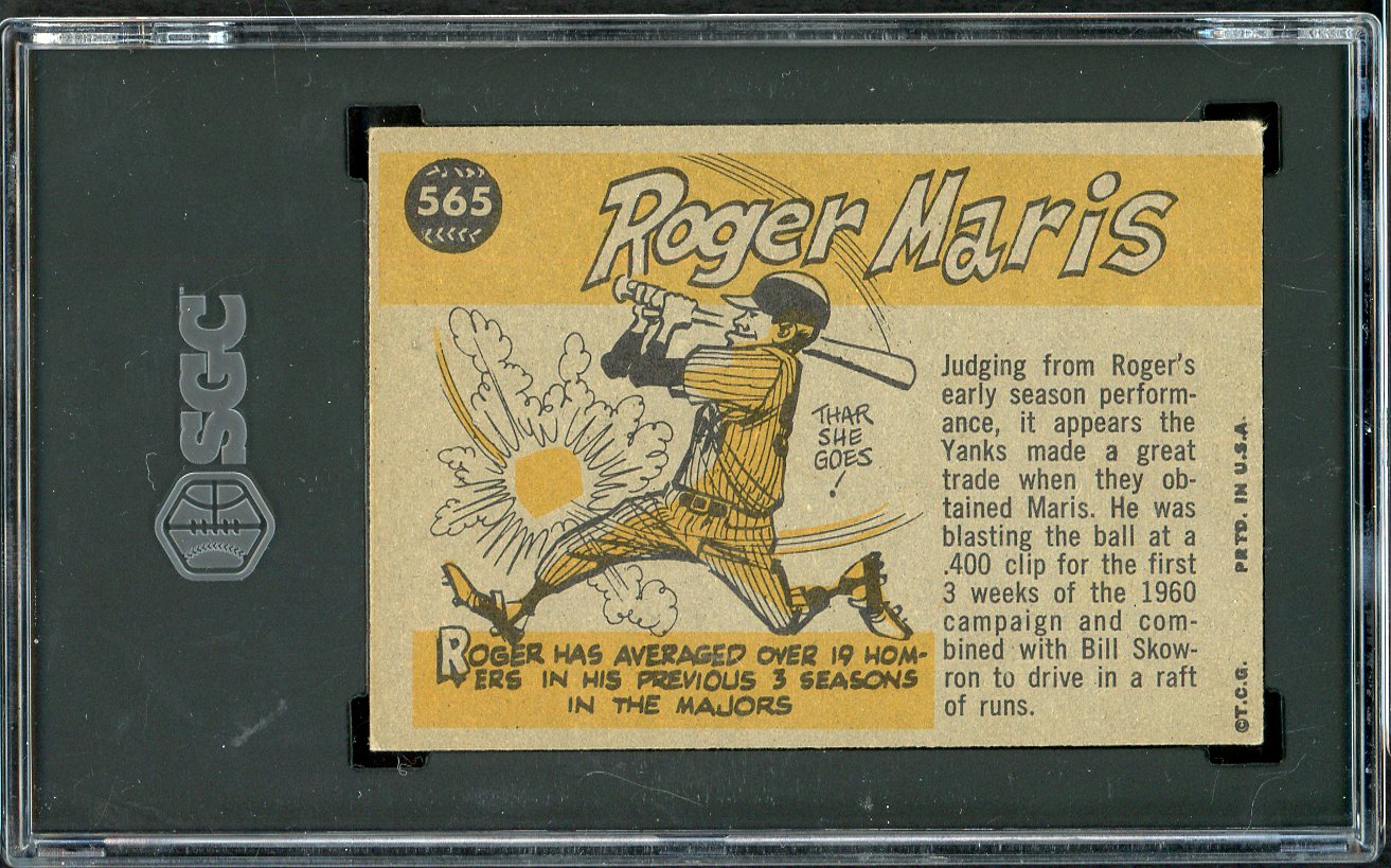 1960 Topps Baseball #565 Roger Maris A.S. Yankees SGC 5 EX 561561
