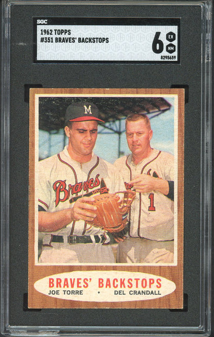1962 Topps Baseball #351 Joe Torre Del Crandall SGC 6 EX-MT 561566