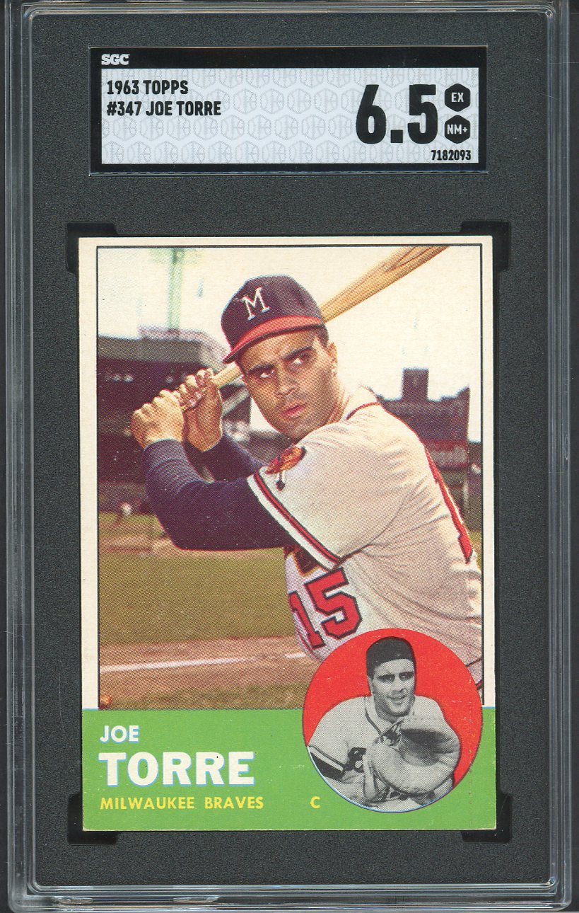 1963 Topps Baseball #347 Joe Torre Braves SGC 6.5 EX-MT+ 561567