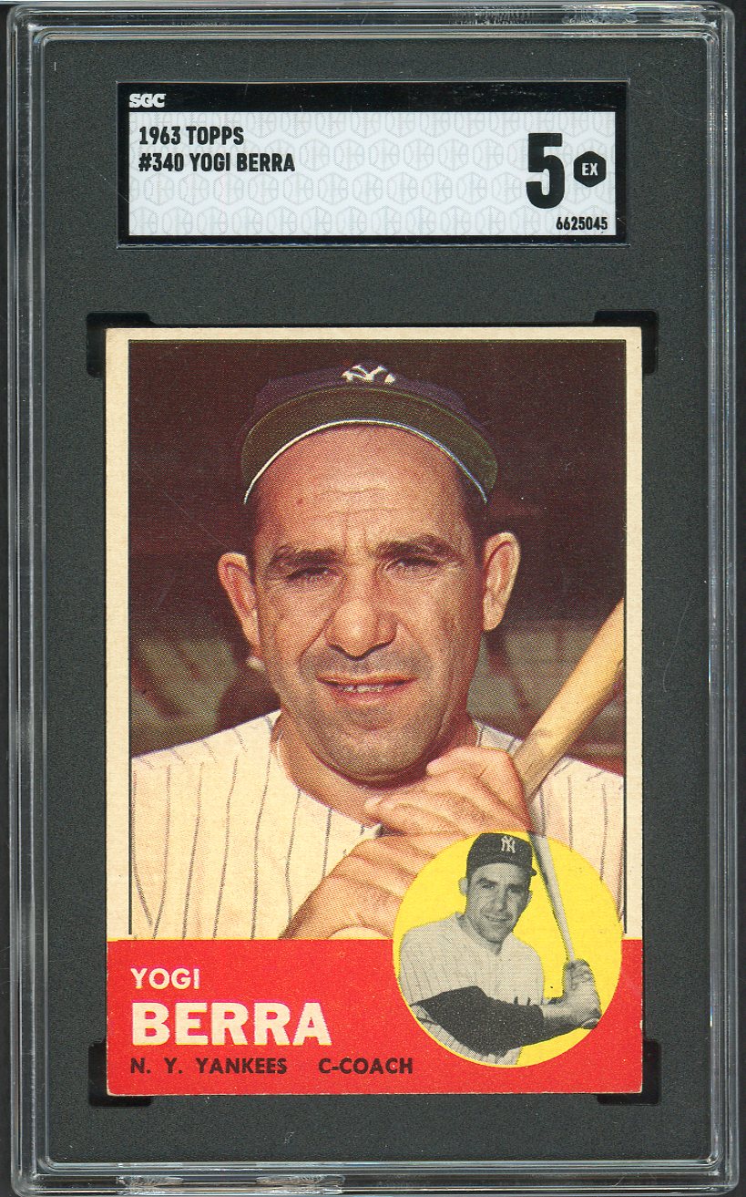 1963 Topps Baseball #340 Yogi Berra Yankees SGC 5 EX 561569
