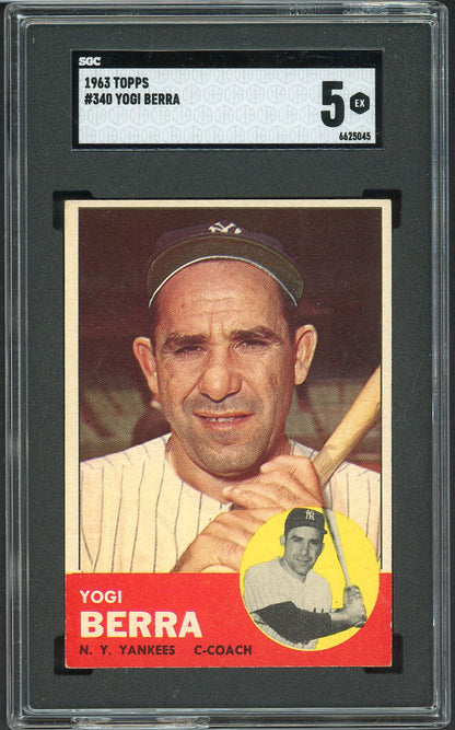 1963 Topps Baseball #340 Yogi Berra Yankees SGC 5 EX 561569