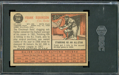 1962 Topps Baseball #350 Frank Robinson Reds SGC 5.5 EX+ 561570