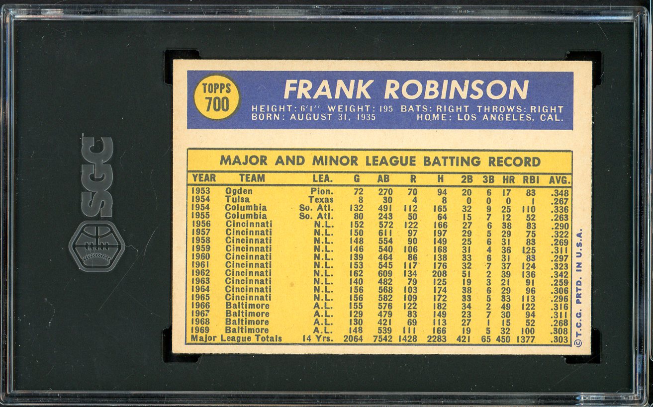 1970 Topps Baseball #700 Frank Robinson Orioles SGC 7 NM 561572