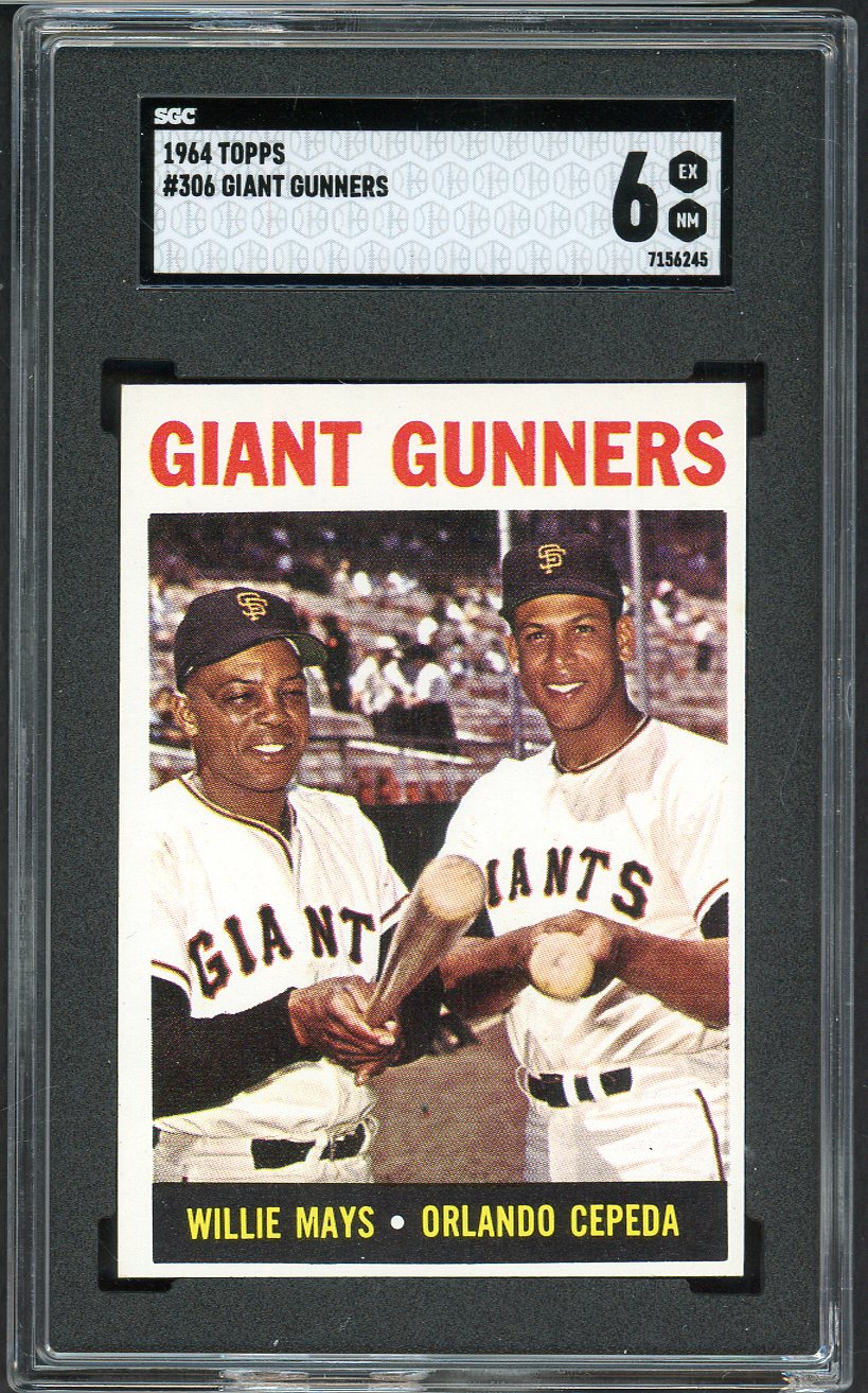 1964 Topps Baseball #306 Willie Mays Orlando Cepeda SGC 6 EX-MT 561573