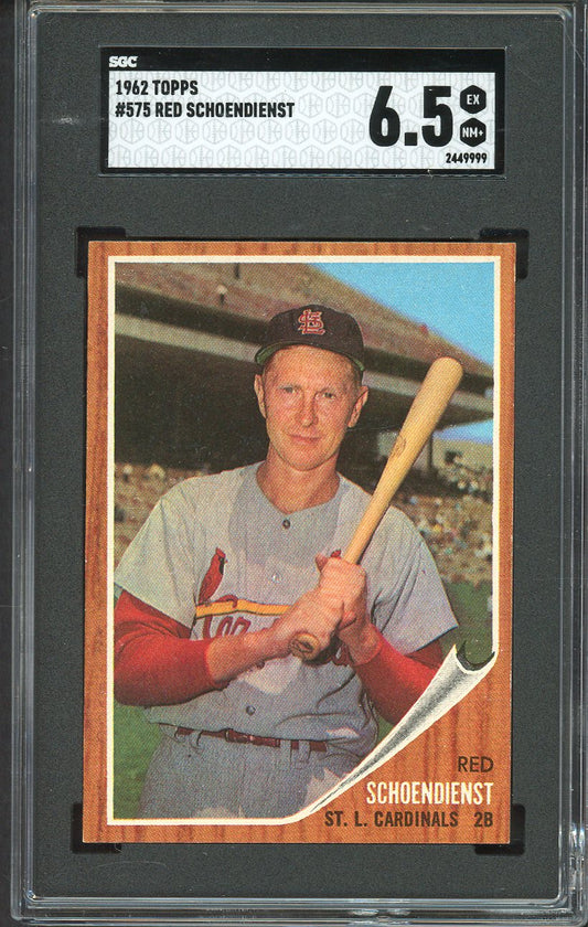 1962 Topps Baseball #575 Red Schoendienst Cardinals SGC 6.5 EX-MT+ 561574