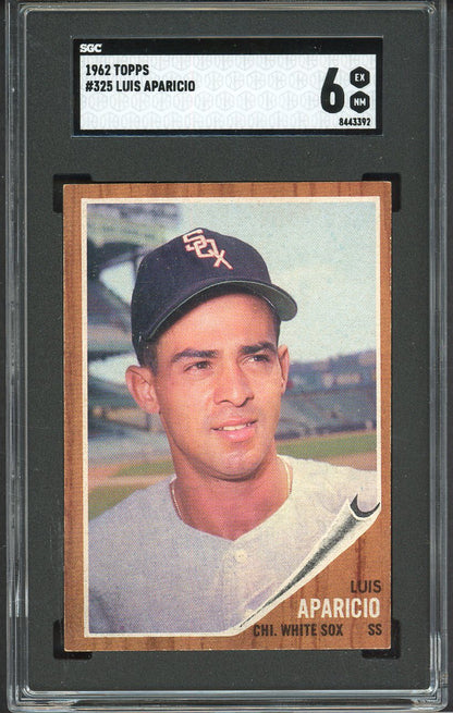 1962 Topps Baseball #325 Luis Aparicio White Sox SGC 6 EX-MT 561579