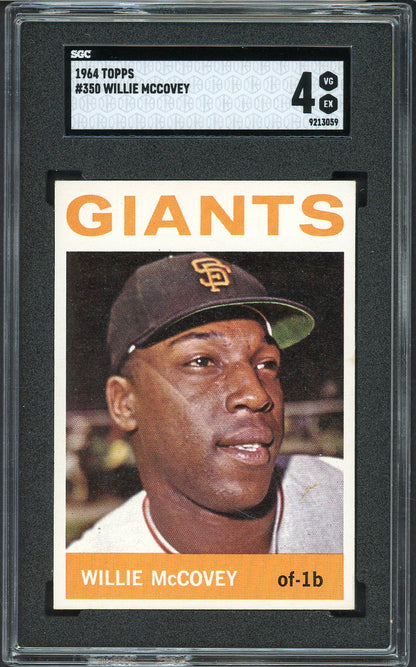 1964 Topps Baseball #350 Willie McCovey Giants SGC 4 VG-EX 561580