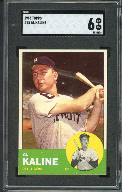 1963 Topps Baseball #025 Al Kaline Tigers SGC 6 EX-MT 561582