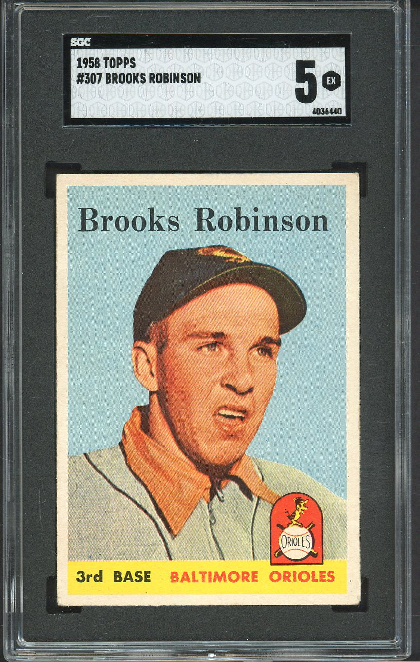 1958 Topps Baseball #307 Brooks Robinson Orioles SGC 5 EX 561583