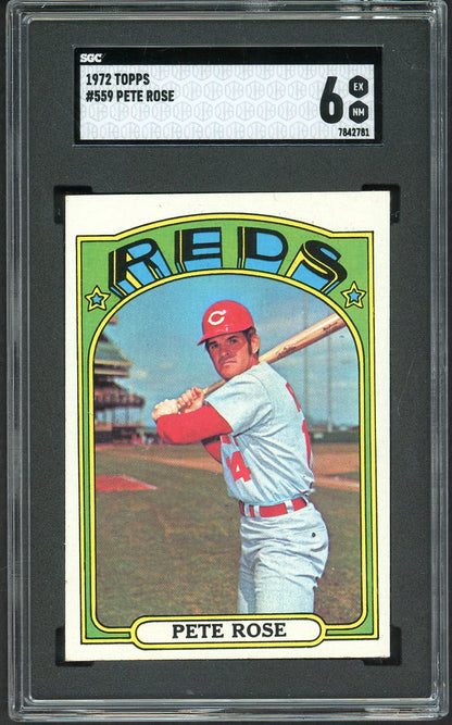 1972 Topps Baseball #559 Pete Rose Reds SGC 6 EX-MT 561585