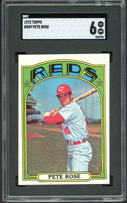 1972 Topps Baseball #559 Pete Rose Reds SGC 6 EX-MT 561585