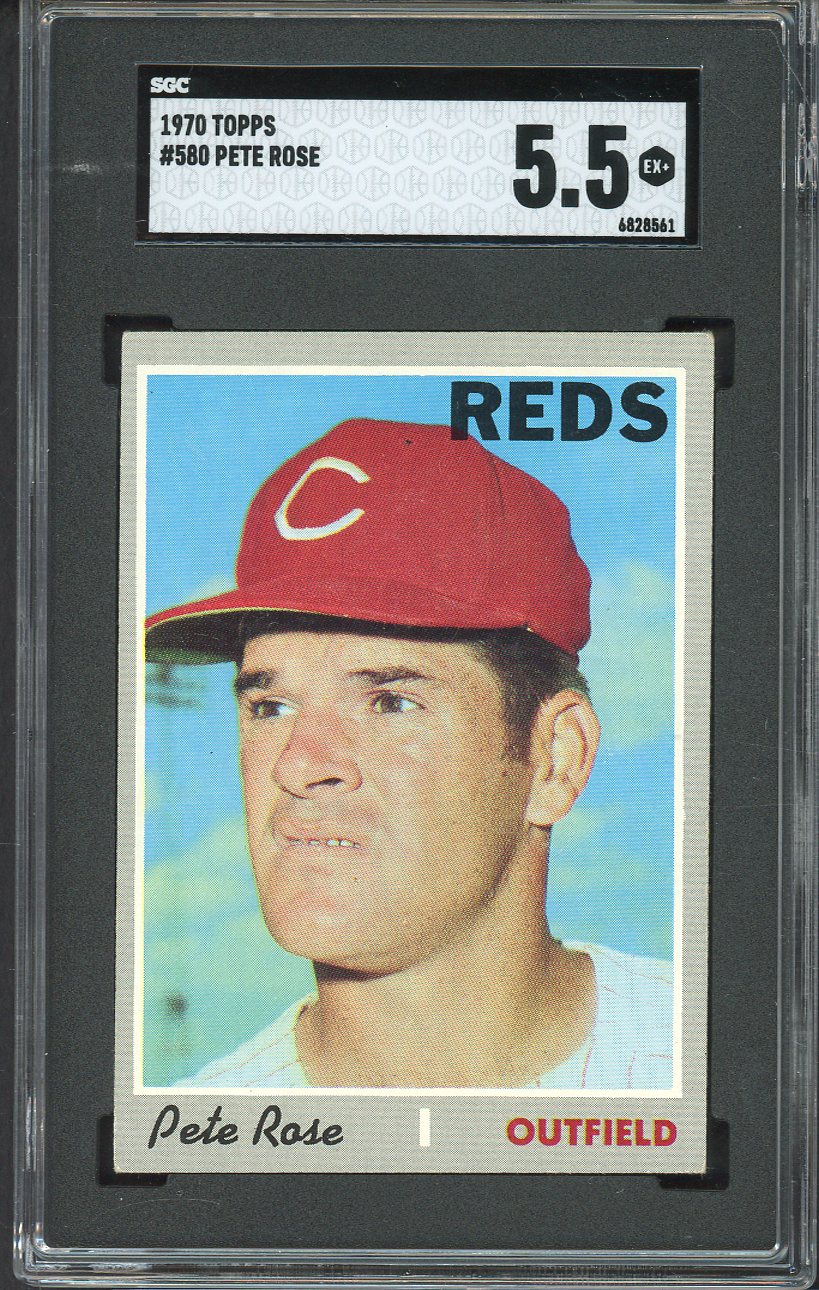 1970 Topps Baseball #580 Pete Rose Reds SGC 5.5 EX+ 561586