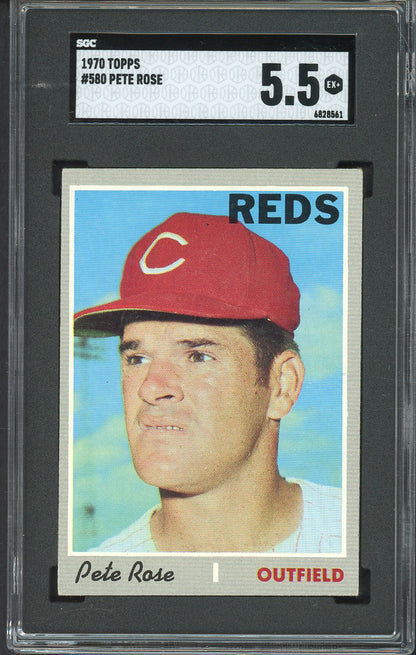 1970 Topps Baseball #580 Pete Rose Reds SGC 5.5 EX+ 561586