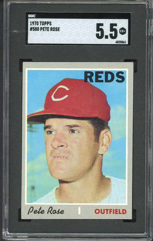 1970 Topps Baseball #580 Pete Rose Reds SGC 5.5 EX+ 561586