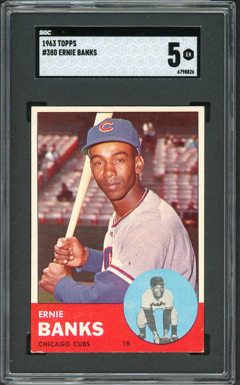 1963 Topps Baseball #380 Ernie Banks Cubs SGC 5 EX 561588
