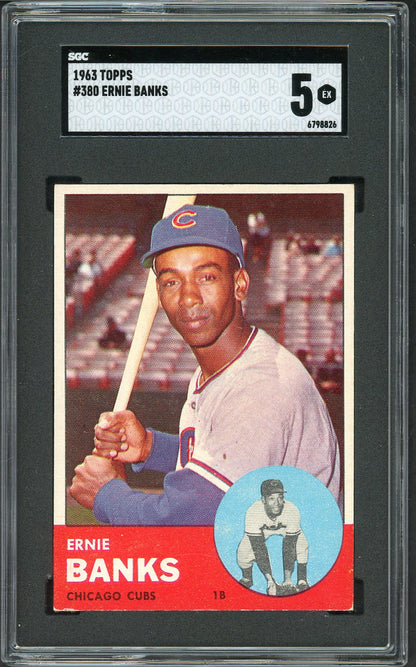 1963 Topps Baseball #380 Ernie Banks Cubs SGC 5 EX 561588