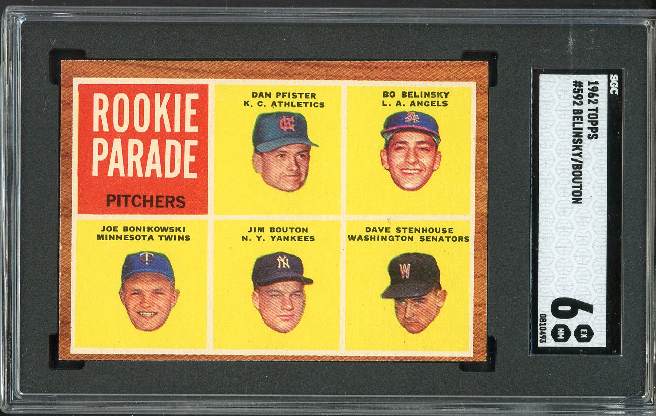 1962 Topps Baseball #592 Jim Bouton Yankees SGC 6 EX-MT 561590