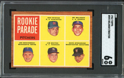 1962 Topps Baseball #592 Jim Bouton Yankees SGC 6 EX-MT 561590
