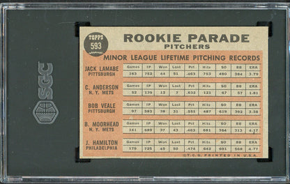 1962 Topps Baseball #593 Bob Veale Pirates SGC 7 NM 561591
