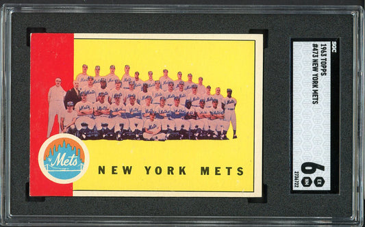 1963 Topps Baseball #473 New York Mets Team SGC 6 EX-MT 561592